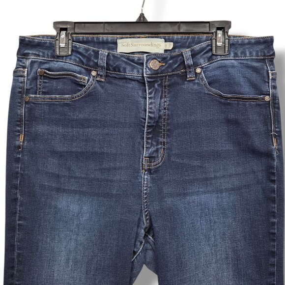 Soft Surroundings Skinny Ankle Jeans Womens 14 Petite Ultimate Denim High Rise - Picture 2 of 8